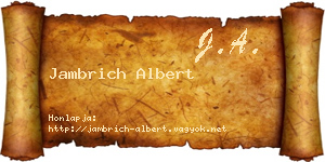Jambrich Albert névjegykártya