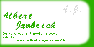 albert jambrich business card